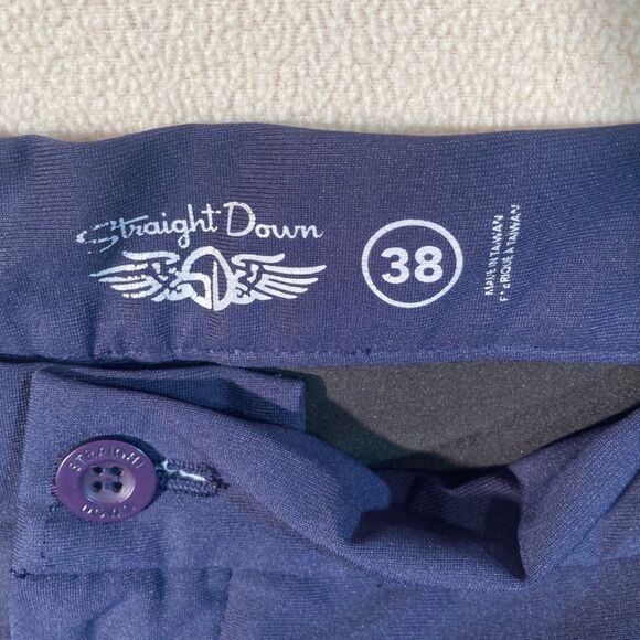 Straight Down‎ Golf Shorts Mens 38 Navy Blue Flat Front Preppy Resortwear Casual - Picture 5 of 11